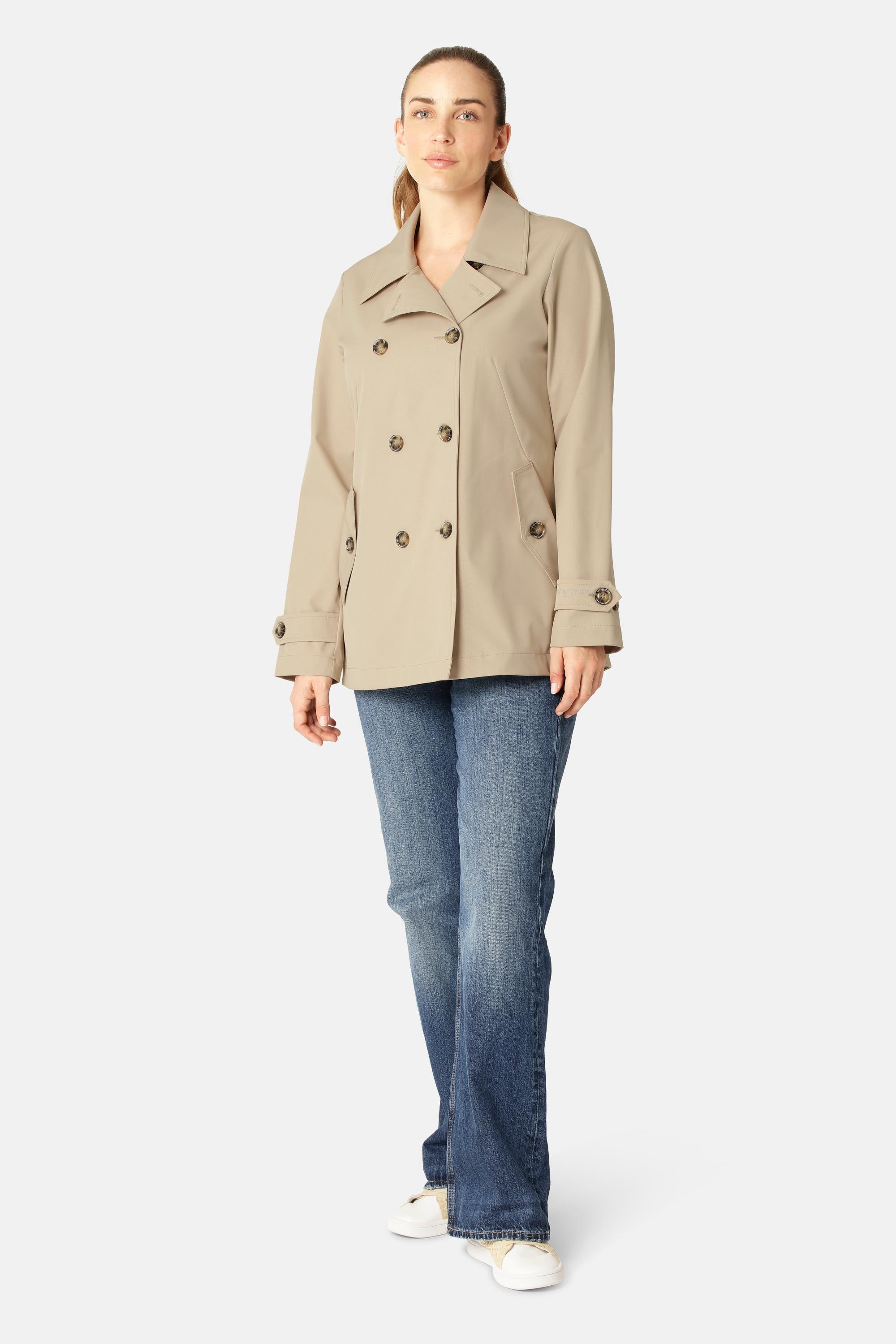 Regn Peacoat - White Pepper